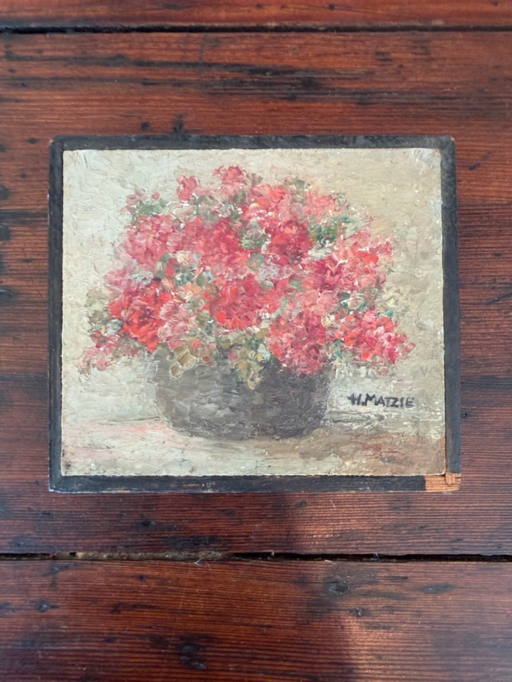 Small Hand-Painted Floral Still Life.
